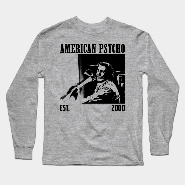 Psycho Man Black Stencil Long Sleeve T-Shirt by TylerJamesArt